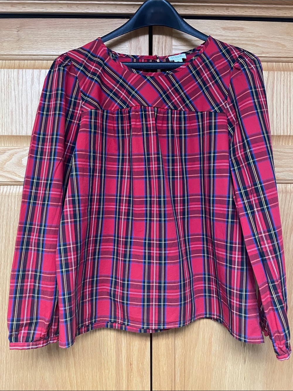 J. Crew Tartan Cotton Poplin Top - Size Medium